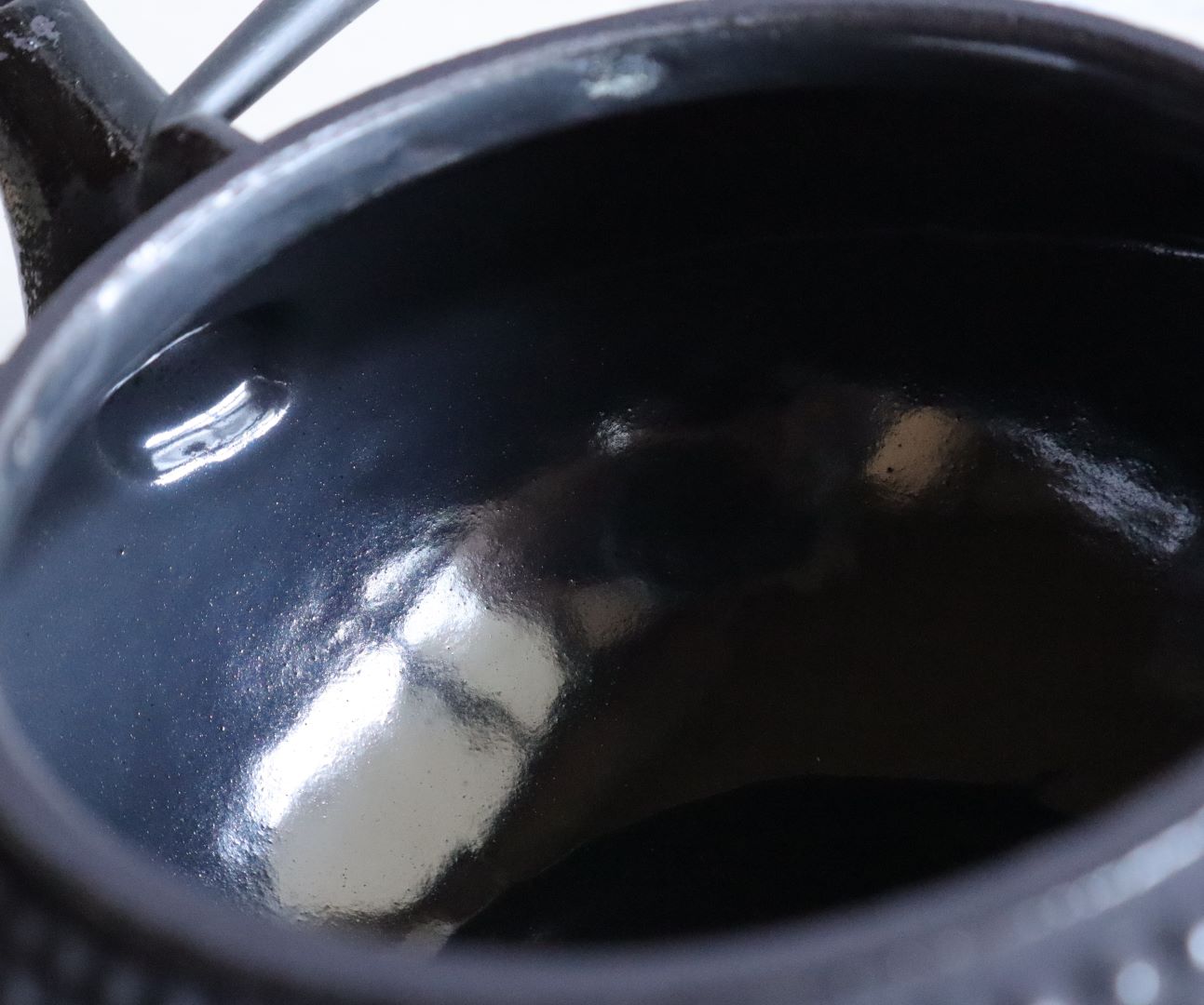 inside enameled teapot