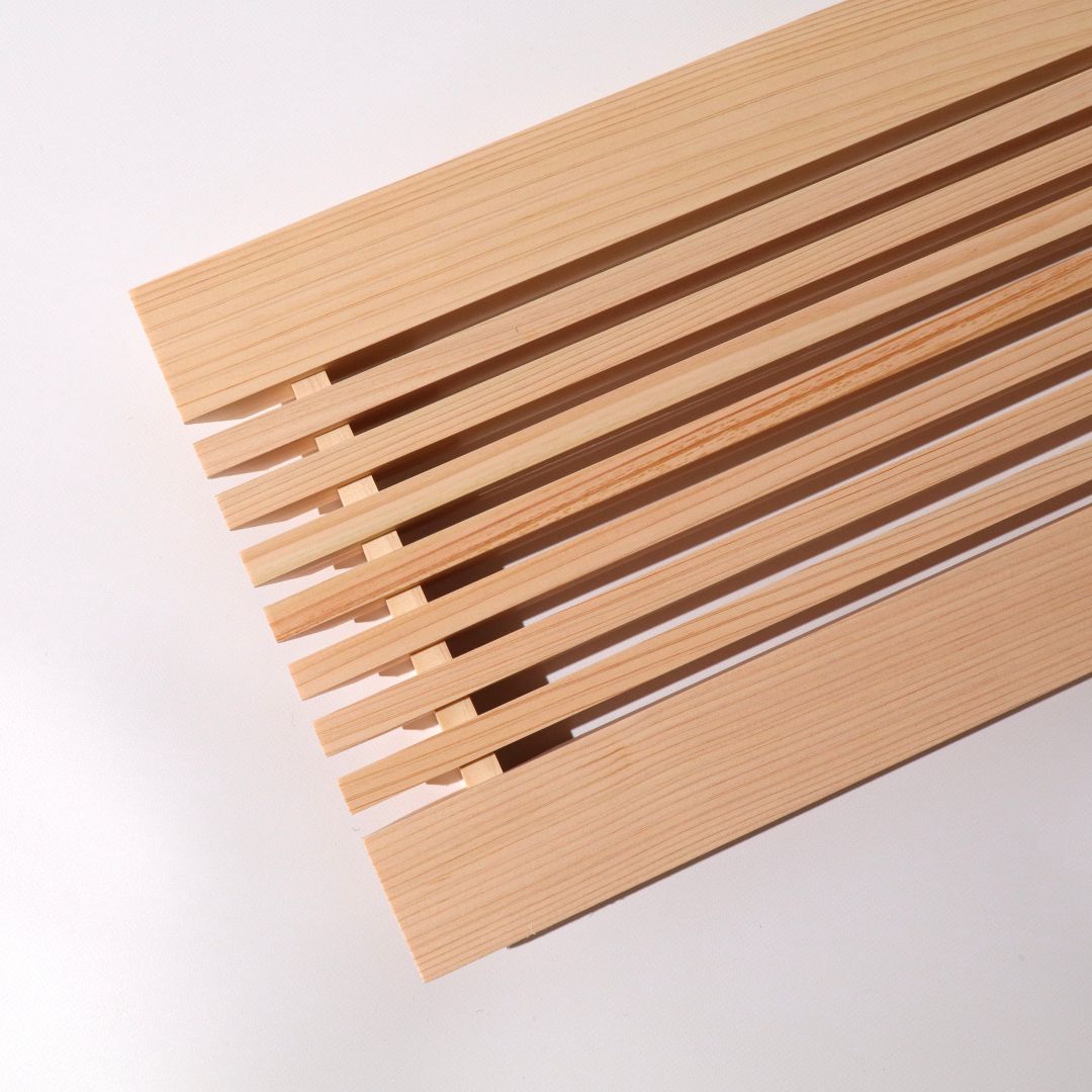 Set of wooden sticks on a white background