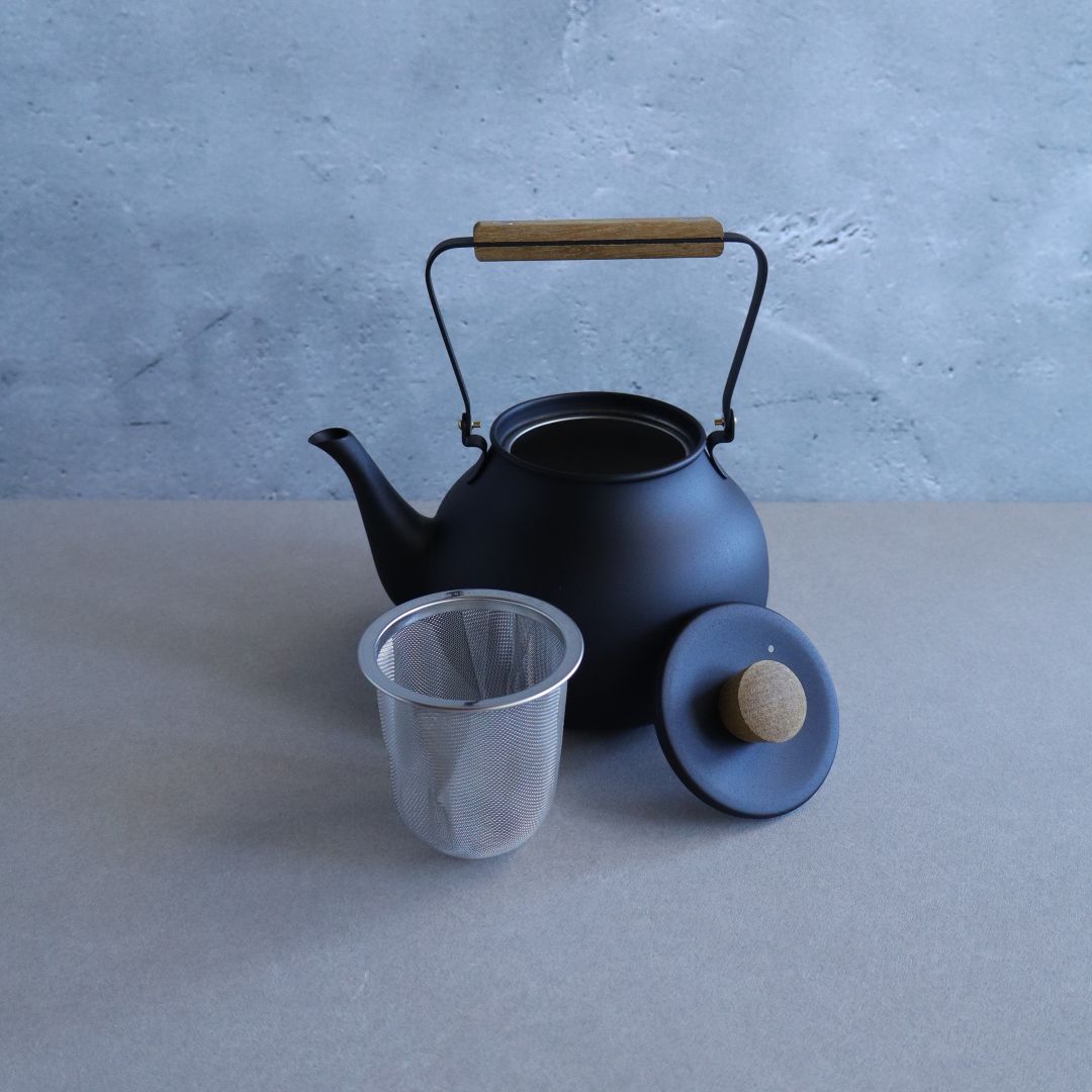 Black Stainless Steel Teapot
