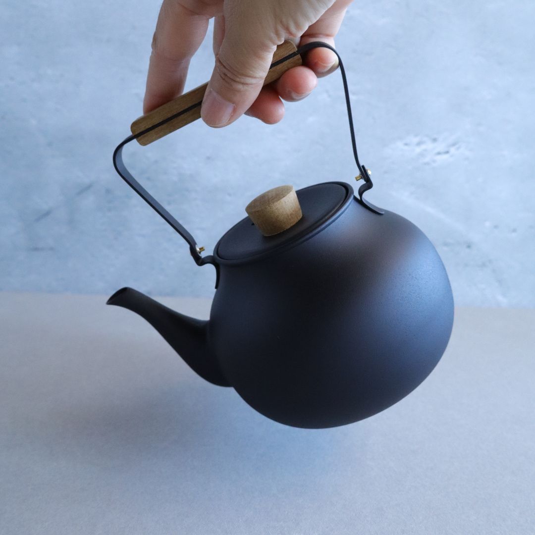 Black Stainless Steel Teapot