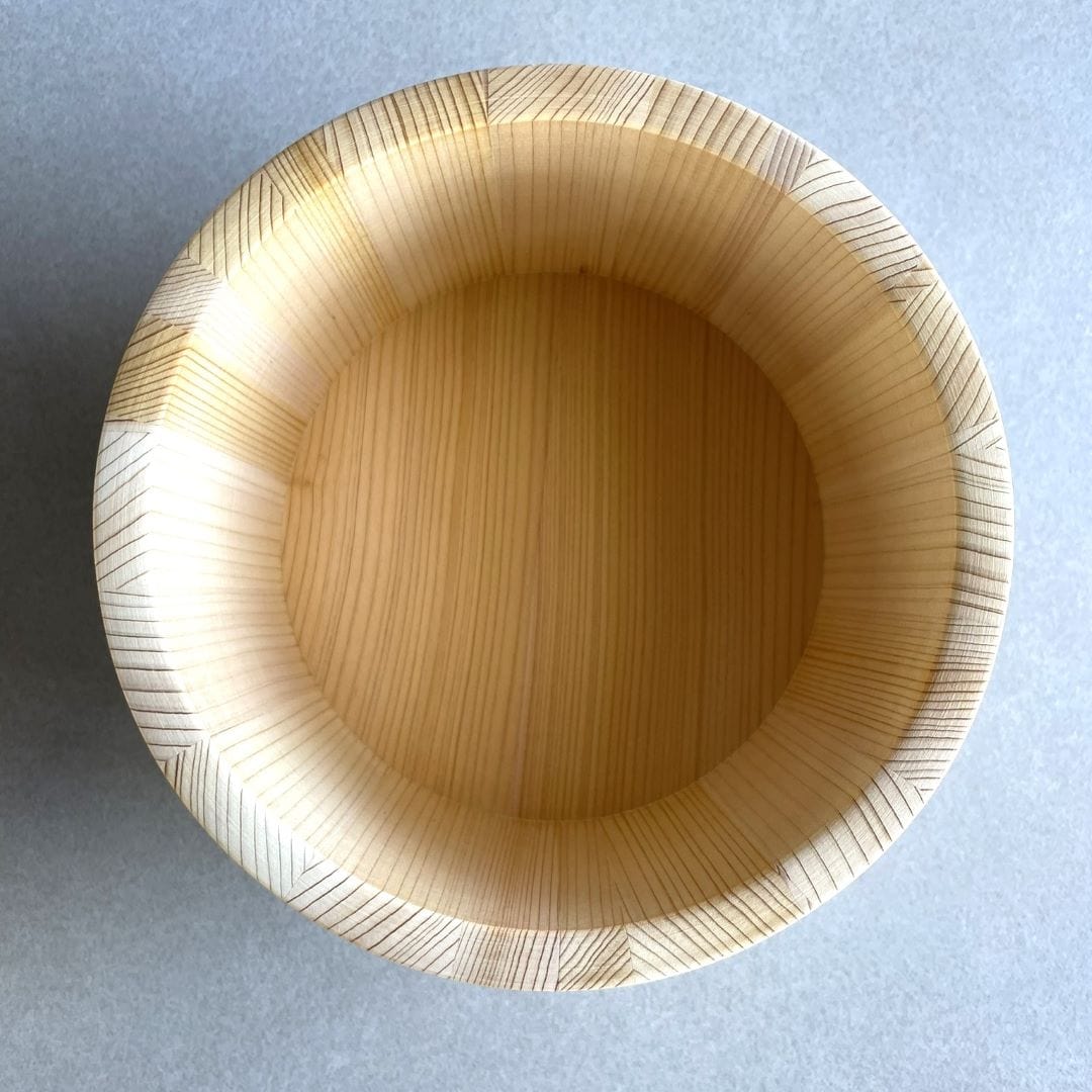 inside the wooden bucket