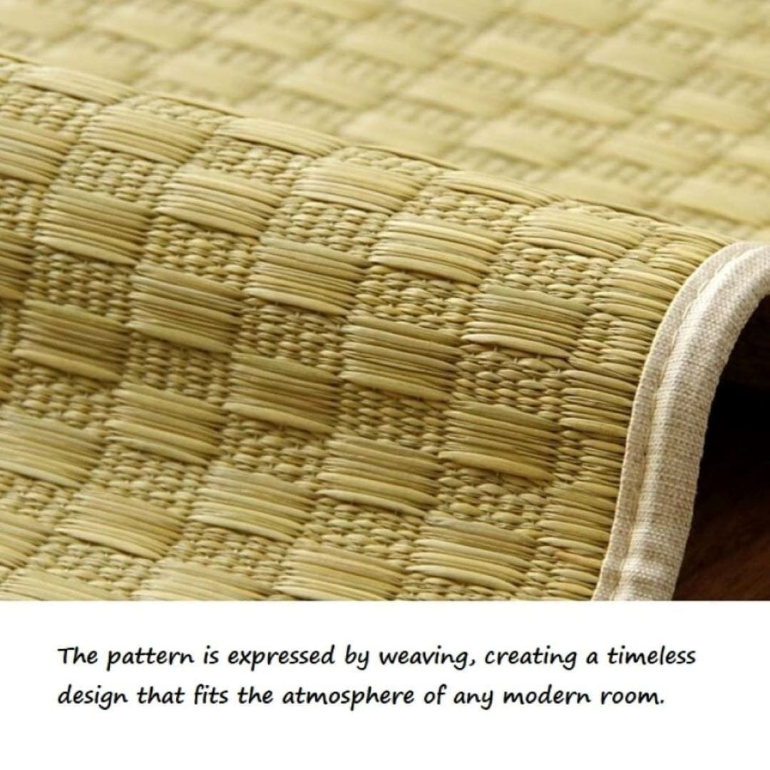 close up on a rush grass of a tatami