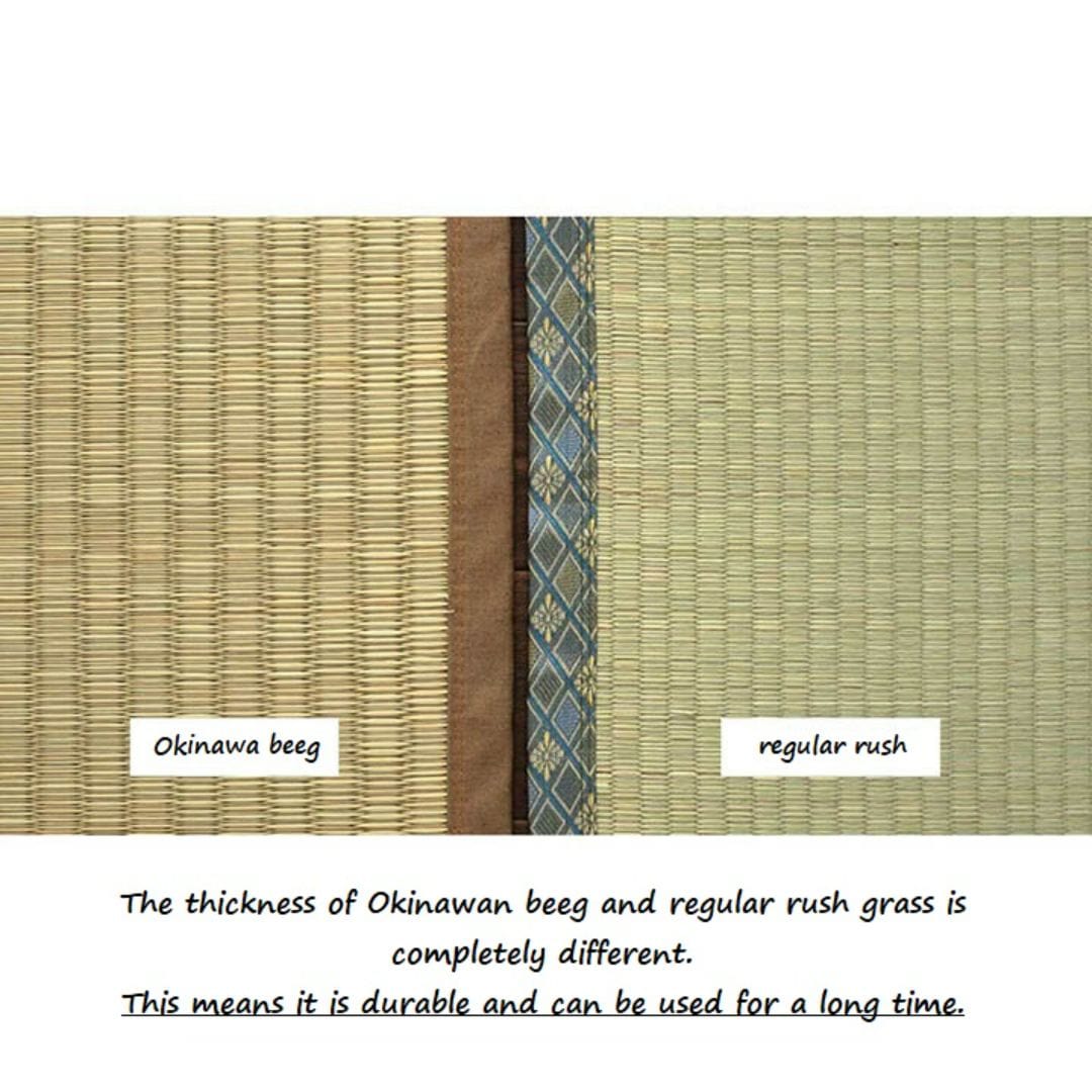A picture showing the difference of texture between two tatamis