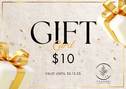 Gift card Irasshai 10 dollars