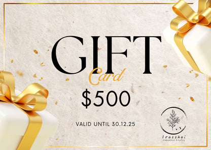 Gift card Irasshai 500 dollars