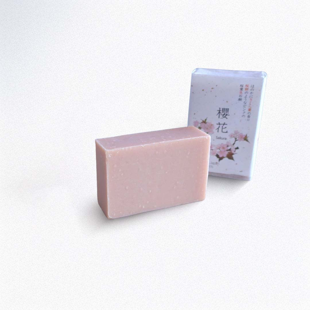 Handmade Sakura Soap on a white background