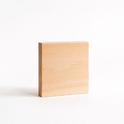 Rectangular wooden block on a white background