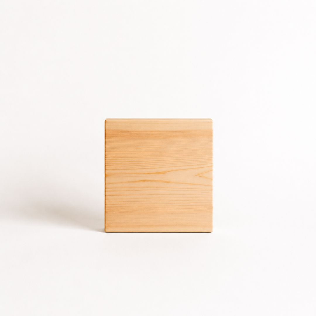 Wooden block on a white background