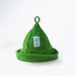 Green sauna hat with a small label on a white background