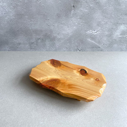 sushi tray - Hinoki cypress wood - rough edge