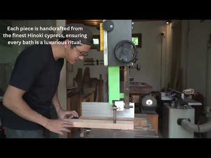 Black Hinoki Bath Stool and Bucket | Japanese Craftsmanship