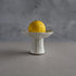 a saucer plate with a lemon on the top