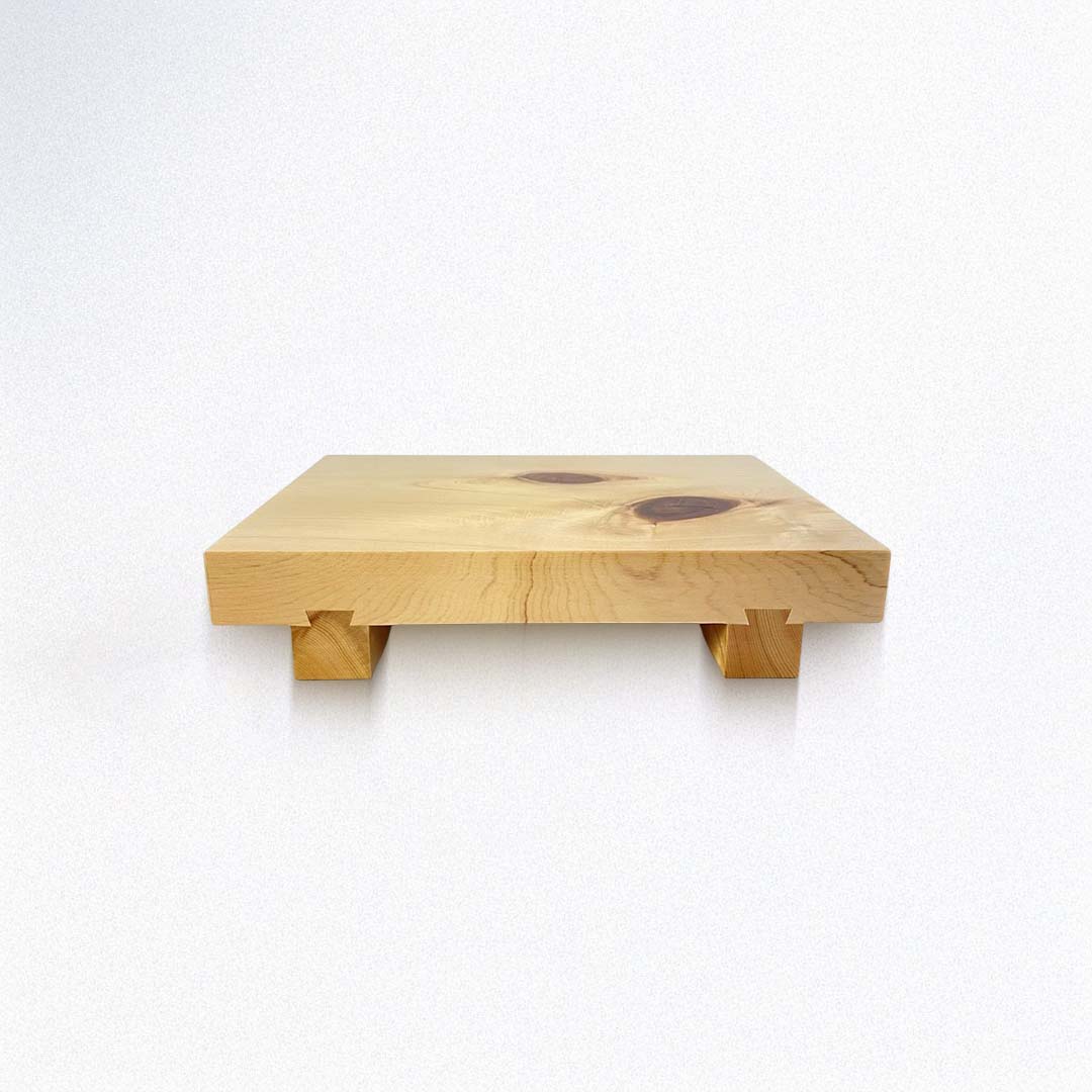 Wooden platform on a white background