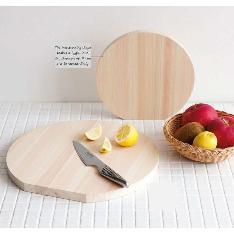 Hinoki Circular Cutting Board - Free-Standing Design