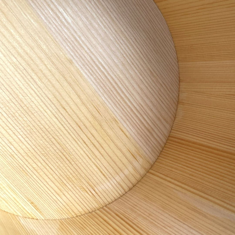 inside a wooden rice bucket