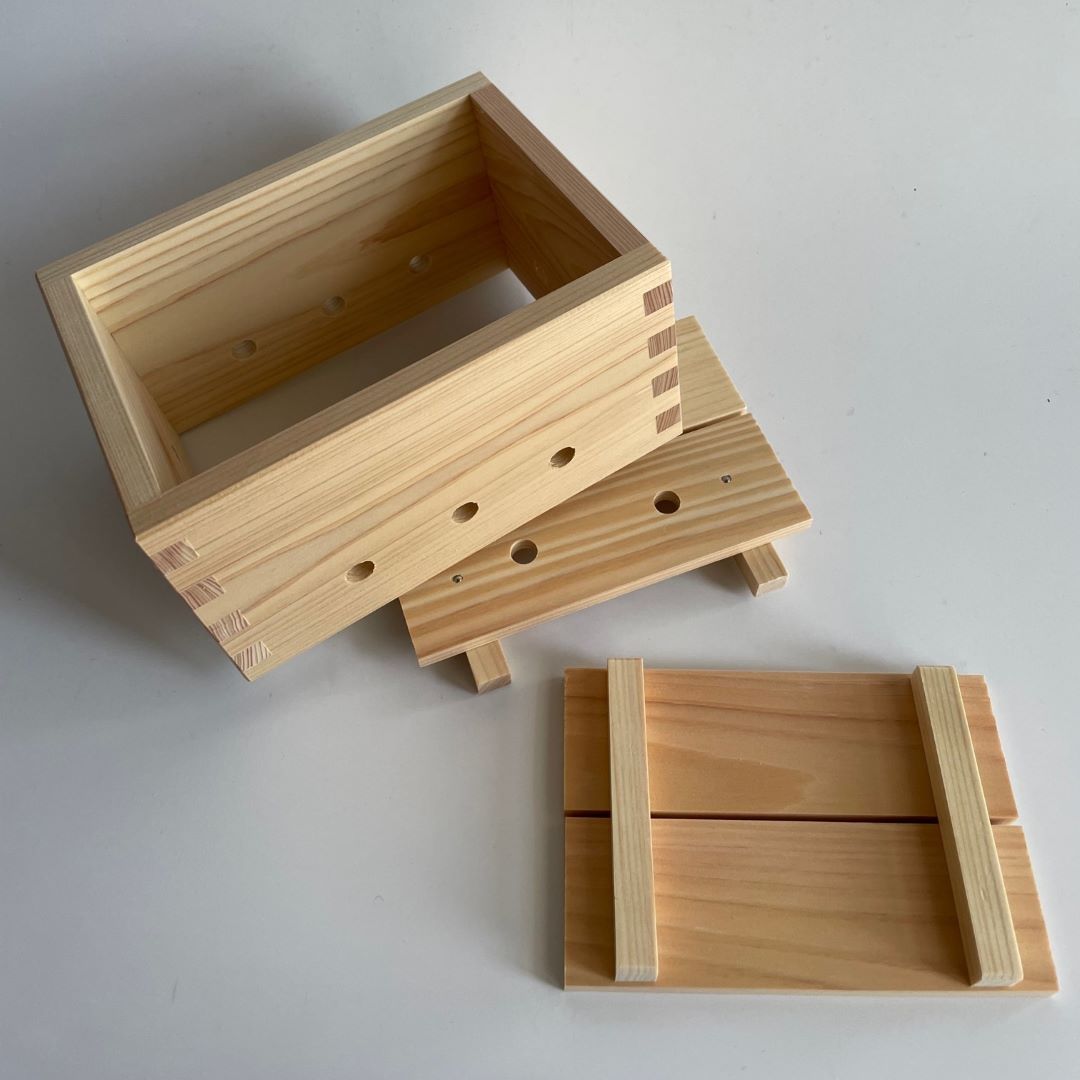 wooden tofu kit maker three elements one tofu box one lid and one lower part