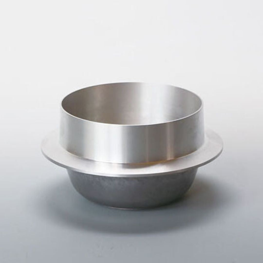 an aluminum pot in a white background