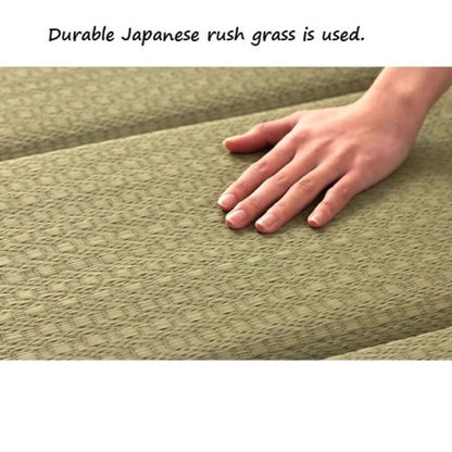 hand on a rush grass tatami mat